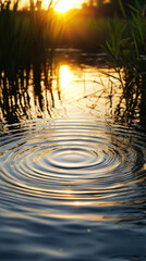 Concentric Ripples on Water Symbolizing the Invisible Nature of Sound
