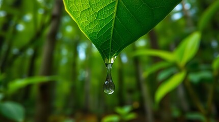 Water Droplet on Leaf – Perfect for Eco Branding, Wellness Ads, Nature Blogs, Organic Product Packaging, and Environmental Campaigns