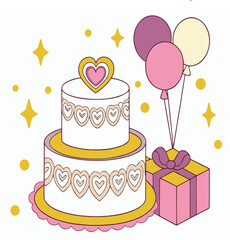 birthday card with cake