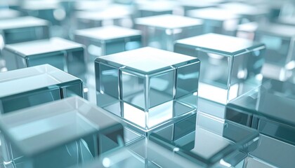 Obraz premium Abstract Blue Glass Cubes Background