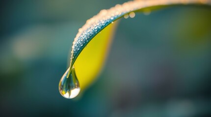 Water Droplet on Leaf – Perfect for Eco Branding, Wellness Ads, Nature Blogs, Organic Product Packaging, and Environmental Campaigns
