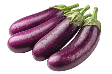 Fresh Eggplant Vegetables on a Black Background Beautiful Healthy Vegan Food Shiny Purple on transparent background