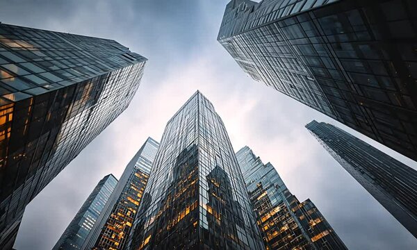 Modern Skyscrapers Low Angle View