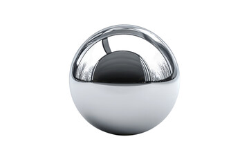 Chrome sphere orb reflecting light minimalism abstract art object still life product rendering on transparent background