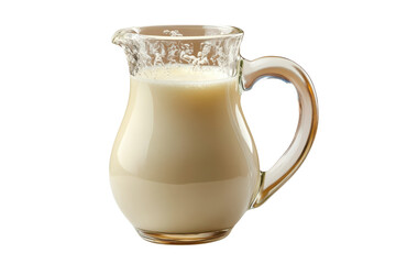 Creamy pitcher of oat milk nutrition breakfast dairy alternative vegan drink health food on transparent background