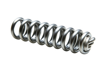 Polished Steel Compression Spring Industrial Design Elasticity Coil Strength Metal Work on transparent background
