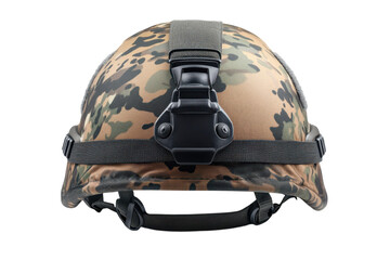 Military Helmet Soldier Camouflage Gear Battle Uniform Protection Headgear Tactical Equipment on transparent background
