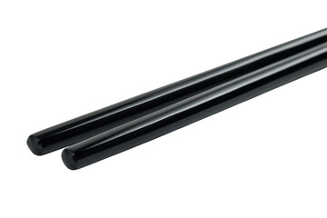 Glossy Black Chopsticks Close Up Sleek Asian Cuisine Utensils Food Photography Japanese on transparent background
