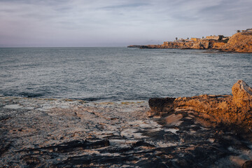 rocky coast at sunset