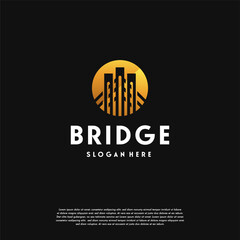 Luxury Gold Bridge Building logo template