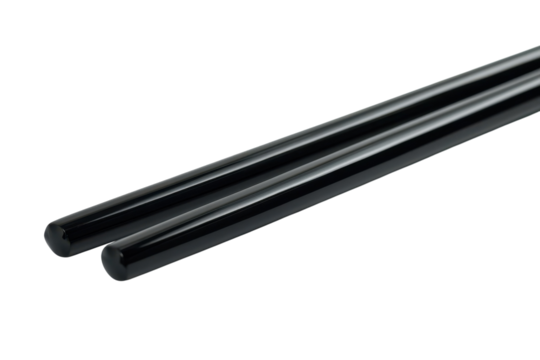 Glossy Black Chopsticks Close Up Sleek Asian Cuisine Utensils Food Photography Japanese on transparent background