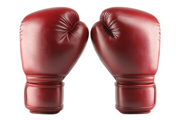 Intense Red Boxing Gloves Clenched on Black Punch Fight Sport Competition Boxing Gym Power on transparent background