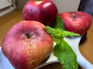 ripe red peaches