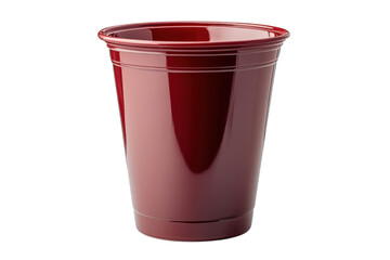 Red Plastic Cup Isolated on Transparent Background Drinkware Disposable Party Supply Kitchen Beverage Container Reusable