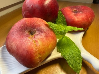 ripe red peaches
