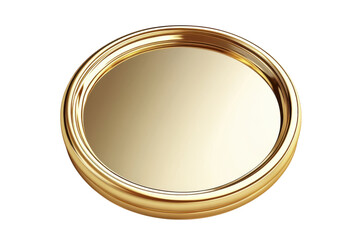Elegant Golden Plate Luxury Serving Tray Decorative Dish Vintage Style Precious Isolated Shiny on transparent background
