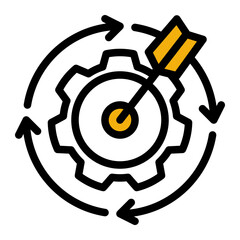 Precision Targeting System from the Business Automation icon collection (Outline Color Lineal Style)