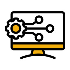 Enterprise Digitalization Framework from the Business Automation icon collection (Outline Color Lineal Style)