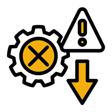 System Error Alert from the Business Automation icon collection (Outline Color Lineal Style)