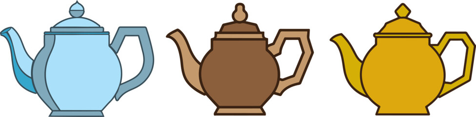 Obraz premium Teapot Colorful Vector Illustration Collection