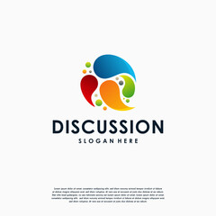 Consult logo, Colorful Consulting logo template, Colorful Chat bubble logo designs