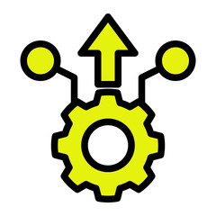 Workflow Efficiency Monitor from the Business Automation icon collection (Solid Color Lineal Style)