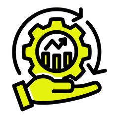 Corporate Operations Dashboard from the Business Automation icon collection (Solid Color Lineal Style)