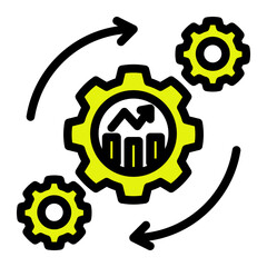 Smart Process Synchronization from the Business Automation icon collection (Solid Color Lineal Style)