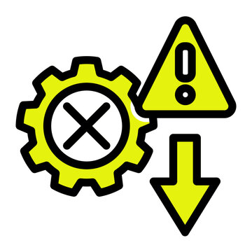 System Error Alert from the Business Automation icon collection (Solid Color Lineal Style)