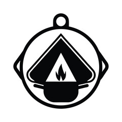 Camp Cooking Pot Holder Icon Vector Illustration