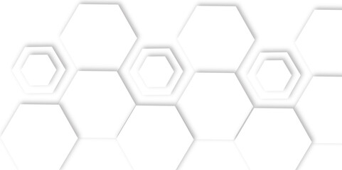 Abstract light grey and white hexagon 3d effect pattern with shadow seamless texture background. Use for book, poster, flyer, website vector illustration.	