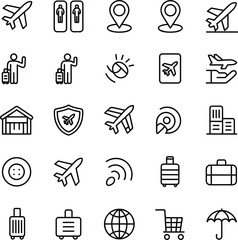 Fototapeta premium travel icons set vector illustration
