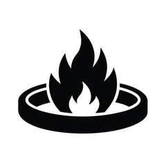 Fire Pit Ring Icon Vector Illustration