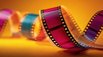 magenta background with film strip for background