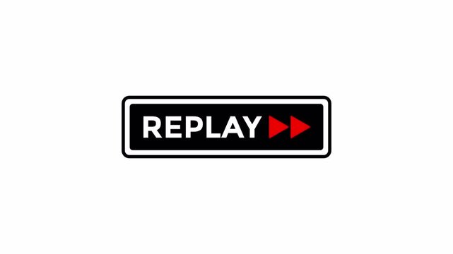 Replay icon button animation with black color on transparent background 4K Video