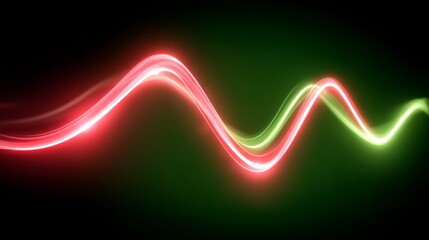 Glowing Red Heartbeat Pulse Wave Design on Smooth Green Background