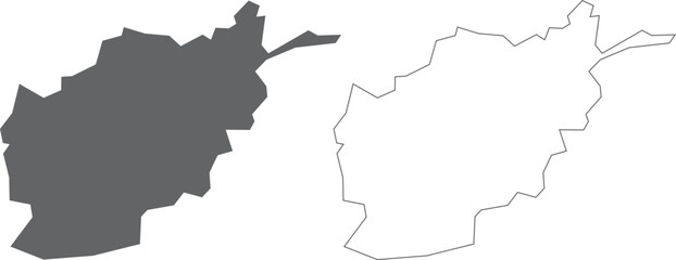 Obraz premium vector illustration of simple abstract map of Afghanistan 
