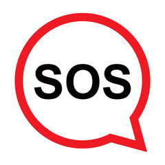 SOS help icon, safety support alert flat design, save vector illustration .