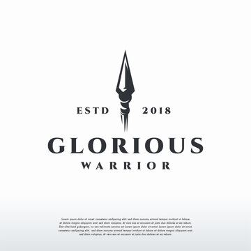 Glorious Warrior Logo vintage, Spear logo template