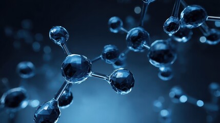 Blue science H molecules background