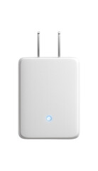 Obraz premium Slim, plug-in power adapter with an LED indicator for easy visibility in dimly lit home areas.