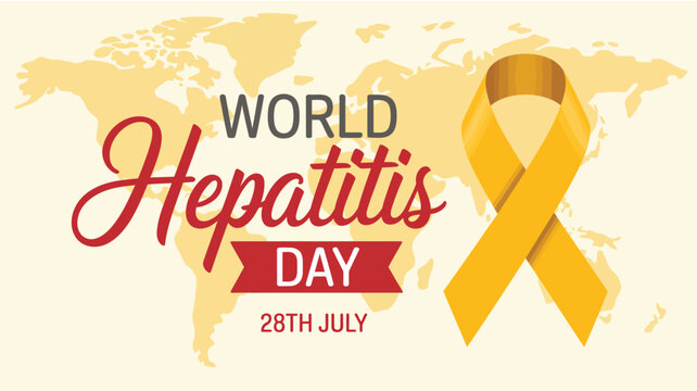 World hepatitis day awareness ribbon campaign july health medical disease viral liver infection - Powered by Adobe