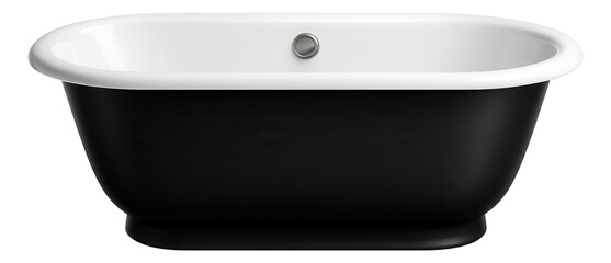 Cast iron bathtub with a built-in overflow drain, great for preventing spills in a busy household bathroom.