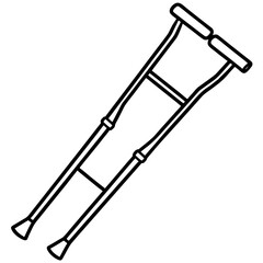 Crutches Medical Support Outline Vector