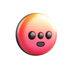 Fototapeta premium Surprised Emoji Face 3D Rendered Illustration Colorful Gradient Cute on transparent background