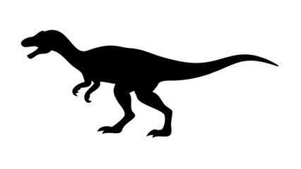 Naklejka premium Allosaurus Dinosaur Silhouette Vector – Jurassic Carnivore Graphic Clipart