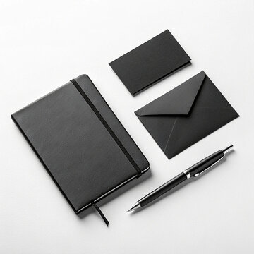 Elegant minimalist stationery set white envelopes