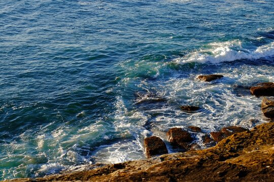waves on the rocks