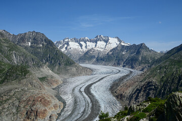 Great Aletsch Glacier from Moosfluh, Valais, Switzerland