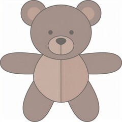 Fototapeta premium Adorable Brown Teddy Bear Illustration